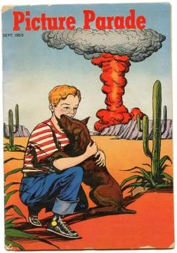 Cover of a comic book with an atomic theme. 写真素材