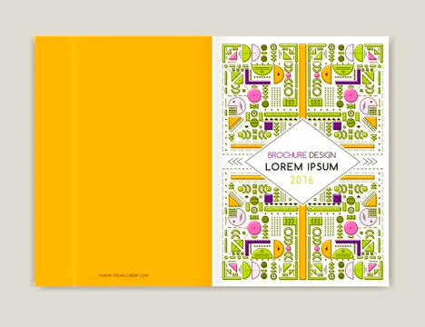 Cover design for Brochure leaflet flyer. Modern background line art.  Abstr.. Illustrazione stock