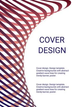 Cover design. Design template. Creative backgrounds with abstract gradient wa Stock Illustration
