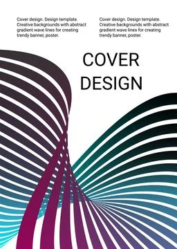 Cover design. Design template. Creative backgrounds with abstract gradient wa Stock Illustration