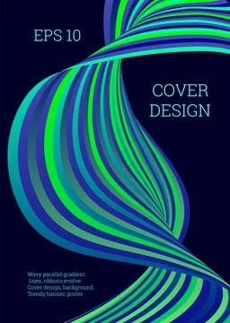 Cover design. Design template. Creative backgrounds with abstract gradient wa Stock Illustration