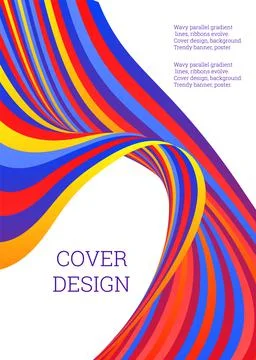 Cover design. Design template. Creative backgrounds with abstract gradient wa Stock Illustration