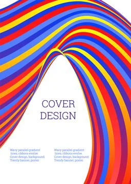 Cover design. Design template. Creative backgrounds with abstract gradient wa Stock Illustration