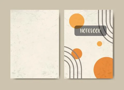 Cover design with line, circle, rainbow pattern Stock Illustration