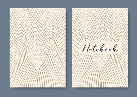 Cover design with linear elements. Hand drawn creative cover Stock Illustration