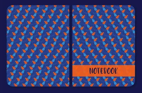 Cover design for planner. Notebook with springtime pattern. Cover page desi.. Illustrazione stock