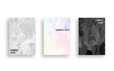 Cover design with polygon-like abstracts Stock Illustration