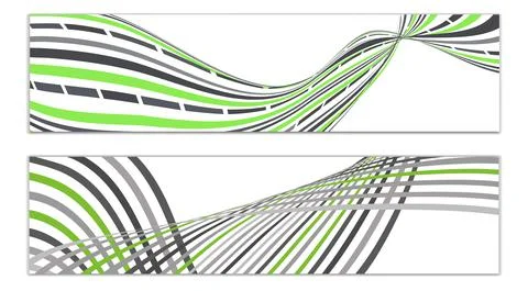 Cover design, set of 2 covers. Wavy lines or ribbons. Fancy abstract backgrou 스톡 일러스트