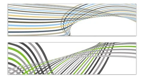 Cover design, set of 2 covers. Wavy lines or ribbons. Fancy abstract backgrou Stock-Illustration