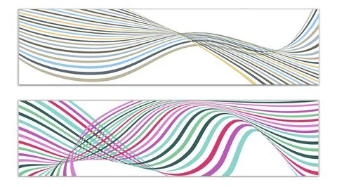 Cover design, set of 2 covers. Wavy lines or ribbons. Fancy abstract backgrou Stockillustratie