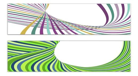 Cover design, set of 2 covers. Wavy lines or ribbons. Fancy abstract backgrou Stock Illustration