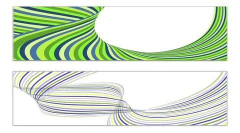 Cover design, set of 2 covers. Wavy lines or ribbons. Fancy abstract backgrou Stockillustratie