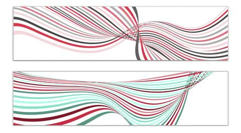 Cover design, set of 2 covers. Wavy lines or ribbons. Fancy abstract backgrou Stockillustratie