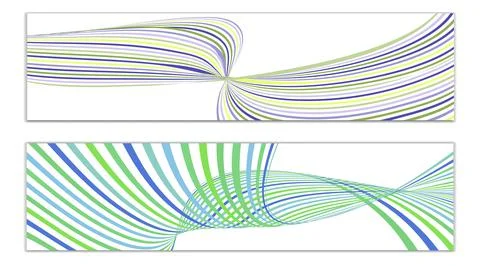 Cover design, set of 2 covers. Wavy lines or ribbons. Fancy abstract backgrou Illustrazione stock