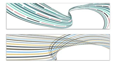 Cover design, set of 2 covers. Wavy lines or ribbons. Fancy abstract backgrou Stockillustratie