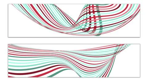 Cover design, set of 2 covers. Wavy lines or ribbons. Fancy abstract backgrou Stockillustratie