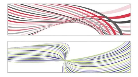 Cover design, set of 2 covers. Wavy lines or ribbons. Fancy abstract backgrou Stock Illustration
