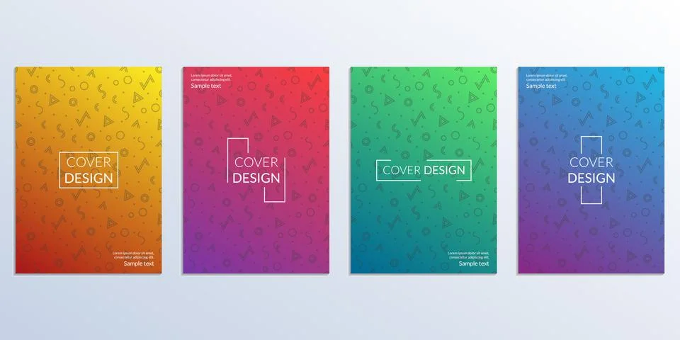 Cover Design set with gradient and abstract geometric background. Modern Covers  Stock Illustration