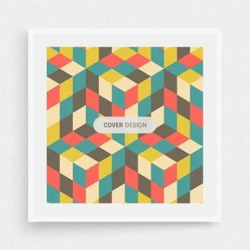 Cover design template. 3d blocks structure background. Vector illustration. Stock Illustration