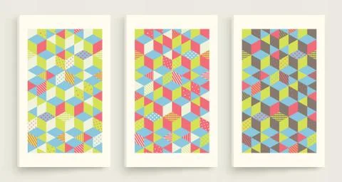 Cover design template. 3d blocks structure background. Vector illustration. Stock Illustration