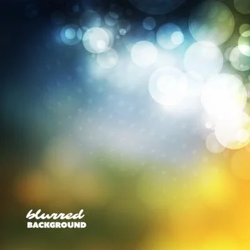Cover Design Template with Abstract Blurred Colorful Background - Blue and Gold Stock Illustration