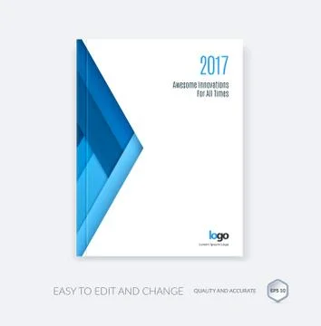 Cover design template with arrow in material style Stock Illustration