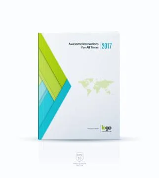 Cover design template with arrow in material style Stock Illustration