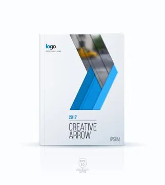 Cover design template with arrow in material style Illustrazione stock