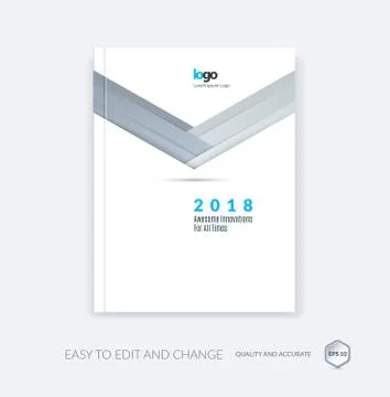 Cover design template with arrow in material style Stock Illustration