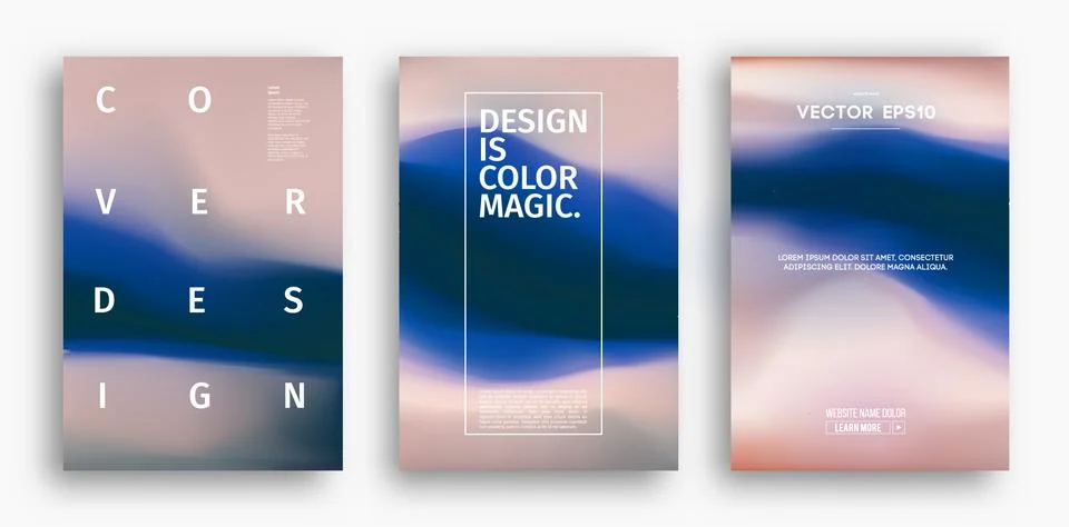 Cover design template with blue gradient. Wave vector illustration. Gradient イラスト素材