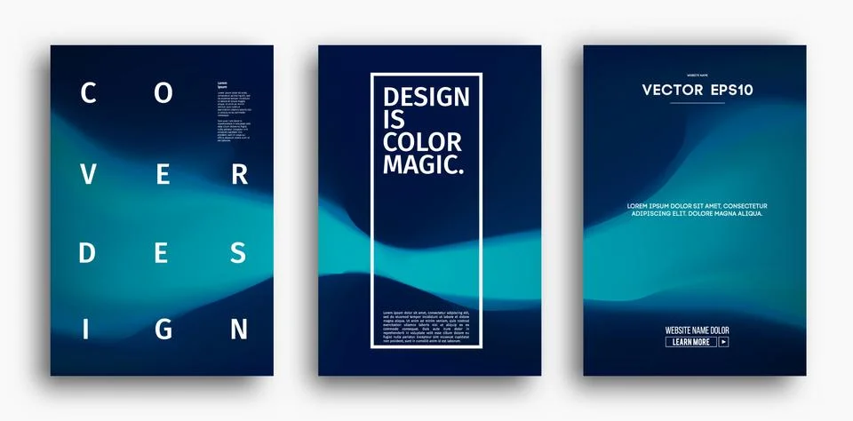 Cover design template with blue gradient. Wave vector illustration. Gradient イラスト素材