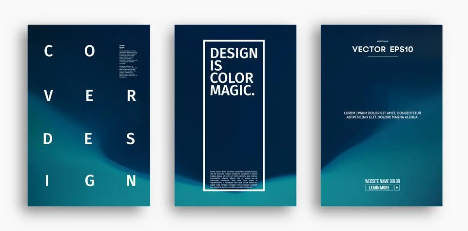 Cover design template with blue gradient. Wave vector illustration. Gradient Illustrazione stock
