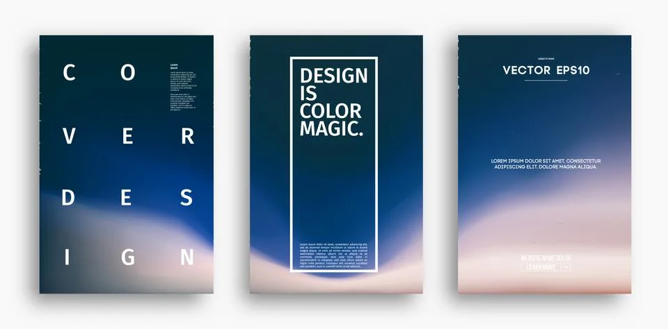 Cover design template with blue gradient. Wave vector illustration. Gradient Illustrazione stock