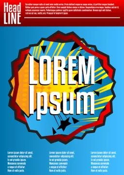 Cover design template with comic book elements, abstract comics background, m 스톡 일러스트