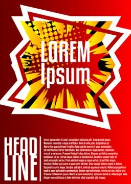 Cover design template with comic book elements, abstract comics background, m Stock Illustration