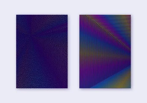Cover design template set. Abstract lines modern b Illustrazione stock