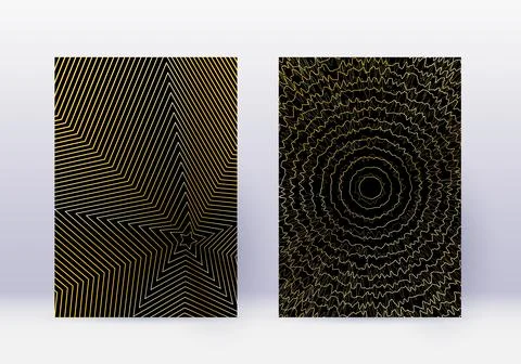Cover design template set. Abstract lines modern b Stock Illustration
