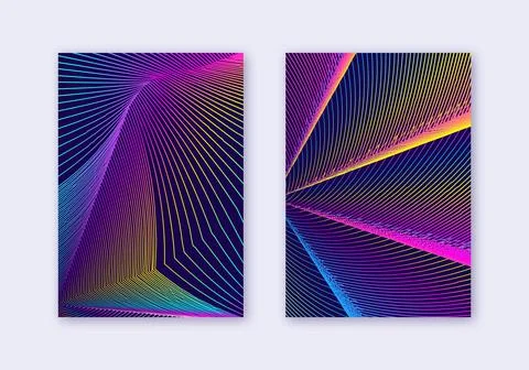 Cover design template set. Abstract lines modern b Stock Illustration