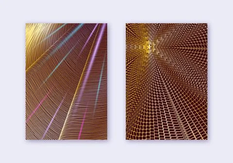 Cover design template set. Abstract lines modern b Illustrazione stock