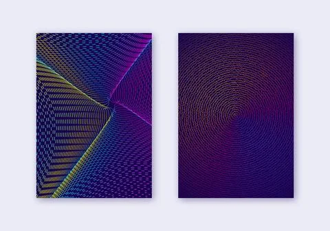 Cover design template set. Abstract lines modern b Illustrazione stock