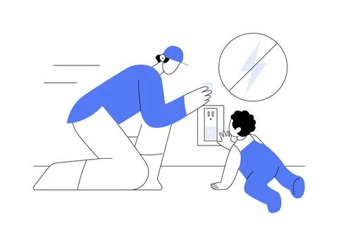 Cover electrical outlets abstract concept vector illustration. Stock Illustration