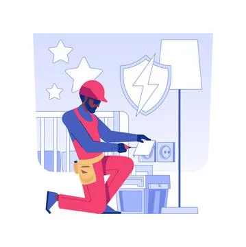 Cover electrical outlets isolated concept vector illustration. Ilustración de archivo