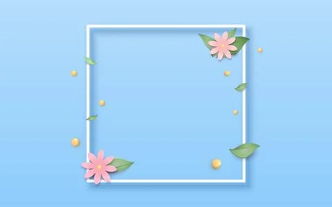 Cover with empty frame and flowers. Elements for Graphic Design - Banner, Pos Stock Illustration