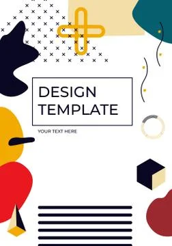 Cover geometric memphis shapes template vector Stock Illustration
