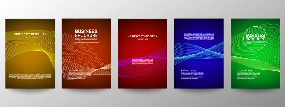 Cover geometric minimal. Set. Vector abstract line pattern for poster design. Stock Illustration