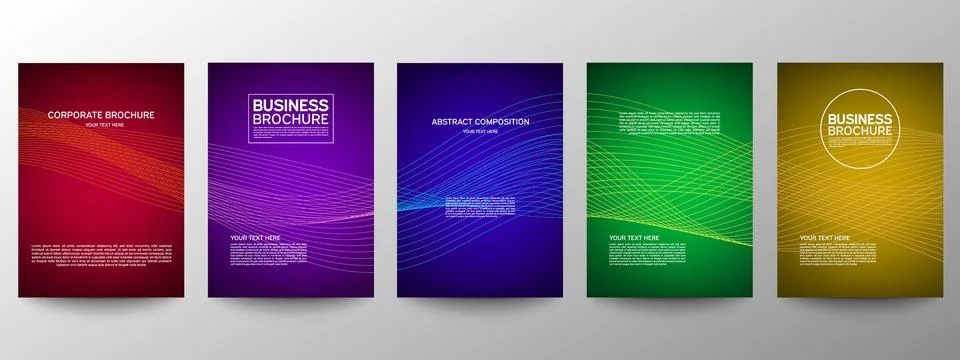 Cover geometric minimal. Set. Vector abstract line pattern for poster design. イラスト素材