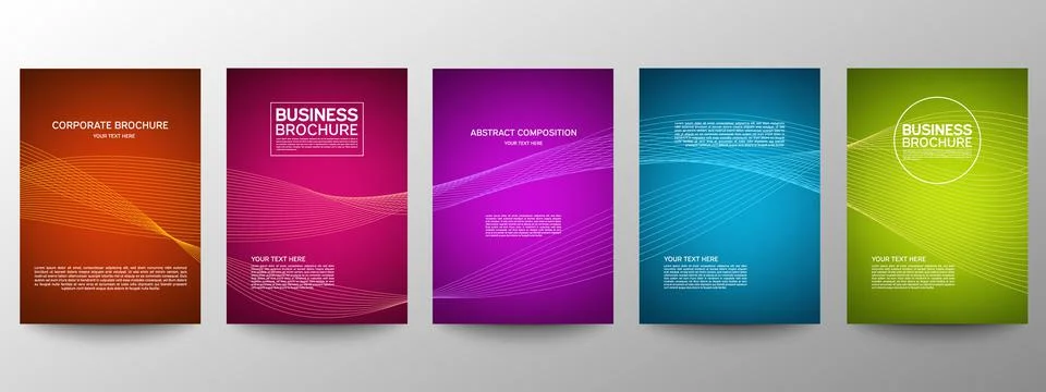 Cover geometric minimal. Set. Vector abstract line pattern for poster design. 스톡 일러스트