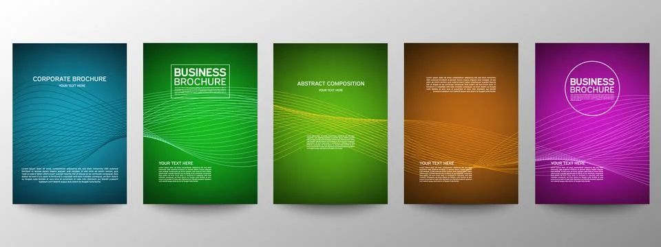 Cover geometric minimal. Set. Vector abstract line pattern for poster design. Stock Illustration