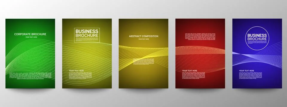 Cover geometric minimal. Set. Vector abstract line pattern for poster design. Illustrazione stock