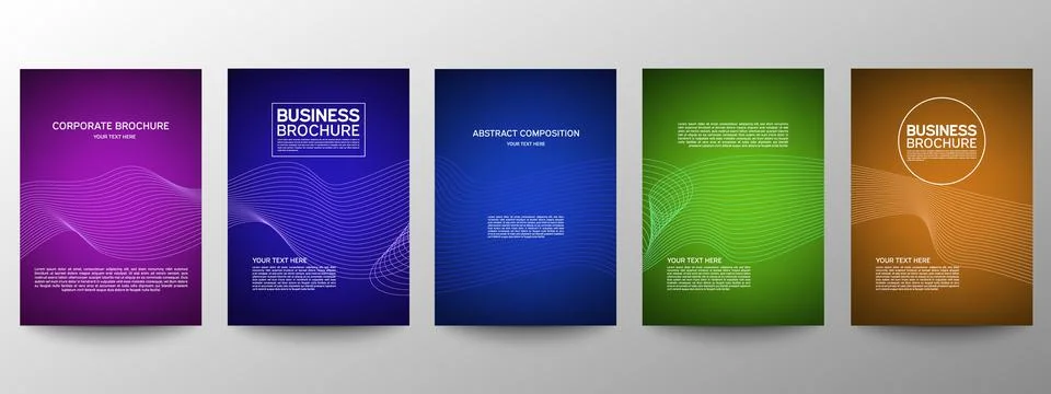 Cover geometric minimal. Set. Vector abstract line pattern for poster design. Stock Illustration
